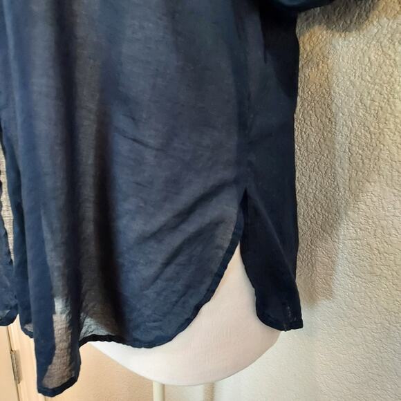 ⭐️5/$20 Ellen Tracy Navy Blue Button Down Size S - Picture 7 of 11
